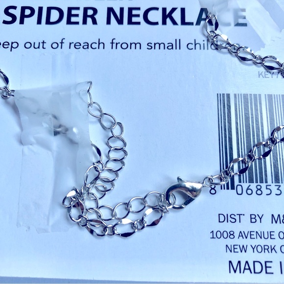 2/$20 NEW HALLOWEEN GOTHIC SPIDER NECKLACE Costume Jewelry Black Silver UNISEX - Picture 5 of 14